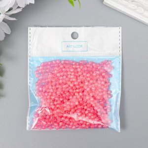 Бусины для творчества пластик "Розовый перламутр" набор 20 гр d=0,4 см
