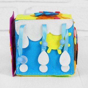Мягкий бизикубик «Веселые игрушки» текстильный, 10?10 см
