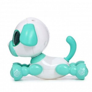 ZABIAKA Робот-собака «Умный дружок», интерактивный, звук, свет, цвет бирюзовый