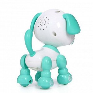 ZABIAKA Робот-собака «Умный дружок», интерактивный, звук, свет, цвет бирюзовый