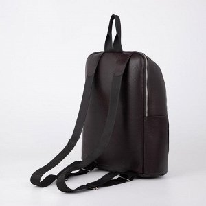 Рюкзак молодёжный, отдел на молнии, 3 наружных кармана, цвет коричневый