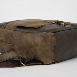 Рюкзак, отдел на молнии, 2 наружных кармана, цвет оливковый