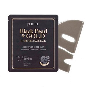 Гидрогелевая маска для лица с черным жемчугом Black Pearl & Gold Hydrogel Mask Pack