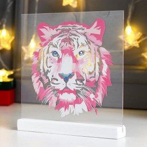 Сувенир настольный "Тигр розовый" 20х21х3 см