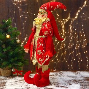 Новогодний шут "В красном костюме с узорами" 32х65 см