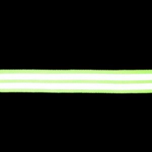 Светоотражающая лента стропа, 20 мм, 5 ± 1 м, 2 полосы, цвет салатовый