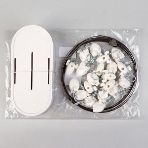 Карниз-струна 3.5 м, с пластмассовыми зажимами, 20 шт., белый