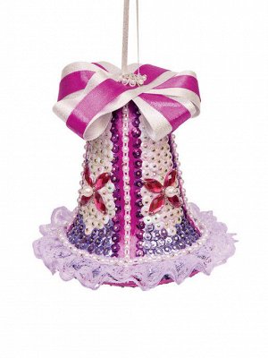 Набор для творчества  "Колокольчик новогодний" из пайеток фиолетовый