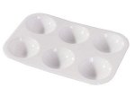 Палитра прямоугольная 8,5х12,5 см, 6 ячеек, белая YLF010 Yalong {Китай}