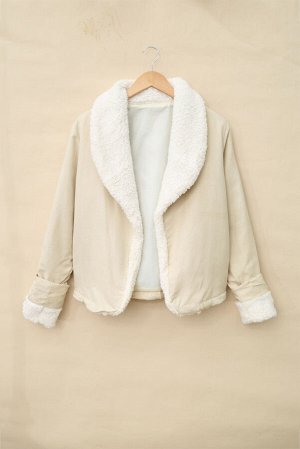 VitoRicci Светло-серое открытое пальто с белой подкладкой из флиса