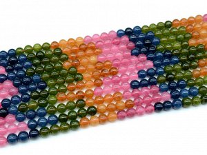Бусины из кальцита шарик 8мм, цв.микс 38см, 50 бусин
