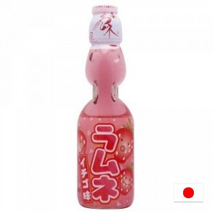 Ramune Strawberry 200ml - Взрывающаяся газировка Рамунэ клубника