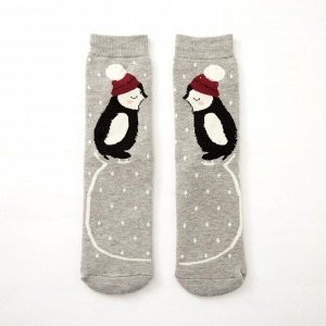 Носки женские новогодние Collorista "Пингвинчики", р-р 36- 40 (23-25 см)