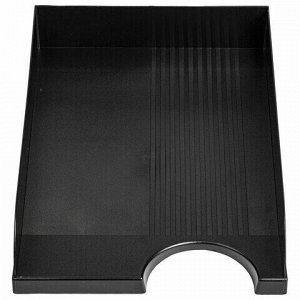 Лоток горизонтальный для бумаг BRAUBERG Standard, 350х253х65 мм, черный, 237947