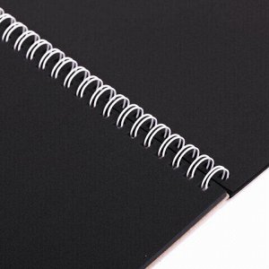 Скетчбук, черная бумага 120 г/м2, 195х300 мм, 30 л., гребень, SoftTouch, выборочный лак, "Авокадо", 97644