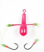Снасть на навагу, камбалу JpFishing Снеговик (20гр. 1 шт, Crimson UV)