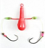 Снасть на навагу, камбалу JpFishing Снеговик (20гр. 1 шт, Pink UV)