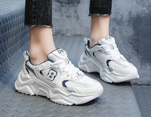 Женские кроссовки на платформе, принт &quot;8&quot;, цвет белый