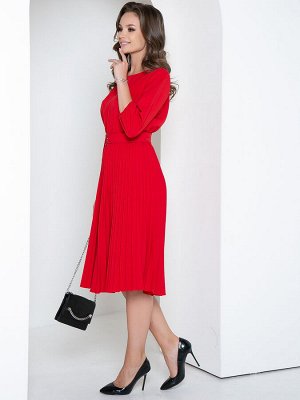 Платье Модное гофре (красный)