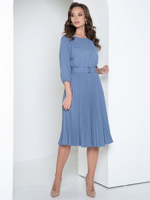 Платье Модное гофре (серо-голубой)