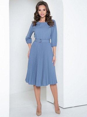 Платье Модное гофре (серо-голубой)