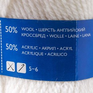 Пряжа Chelsea MAX) 50% шерсть англ.кроссбред, 50% акрил 200м/100гр (964 ультрабелый)