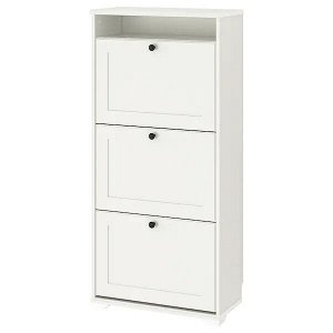 IKEA BRUSALI БРУСАЛИ Галошница,3 отделения, белый61x30x130 см