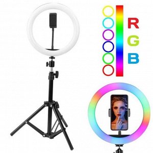 Цветная Кольцевая LED лампа 30 см RGB MJ30 для фото и видеосъемки, работы