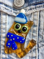 Брошь &quot;Кот в шапке&quot;