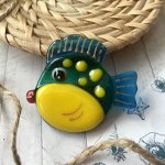 Брошь &quot;Рыба - шар&quot;