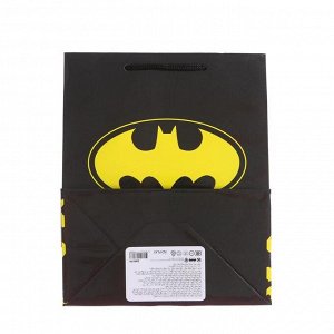 Пакет подарочный Batman, 180х223х100 мм, цвет чёрный