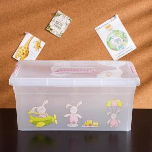 Контейнер для хранения с крышкой и ручкой «Kid's Box Игрушки», 10 л, 37,5?25,5?16 см, цвет розовый