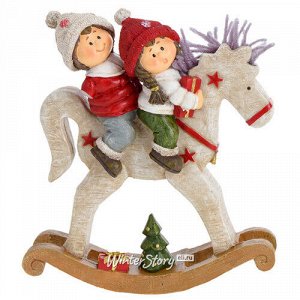 Новогодняя статуэтка Малыши на Лошадке с подарком 22 см (Koopman)