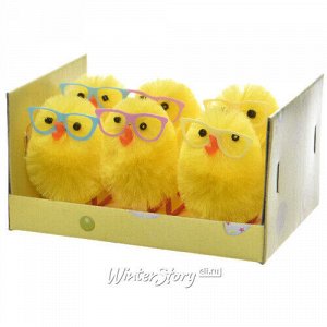 Набор фигурок Пасхальные Цыплята в цветных очках 4 см, 6 шт (Kaemingk)