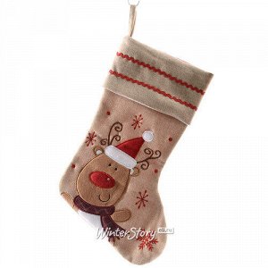 Носок рождественский Деревенский Лось, 45 см (Kaemingk)