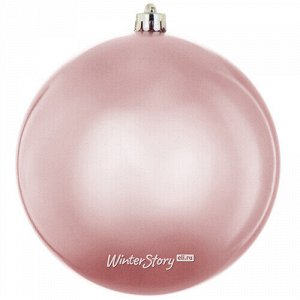 Пластиковый шар 20 см розовый бутон глянцевый (Kaemingk)