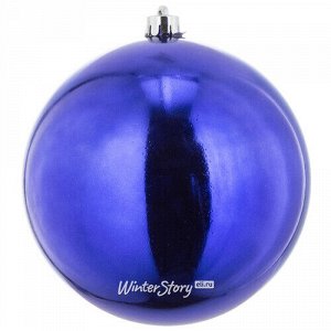 Пластиковый глянцевый шар 25 см, синий королевский (Kaemingk)