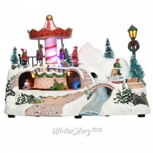 Светящаяся композиция Winter Village: Сказочный Сочельник 24*16*15 см, с движением (Kaemingk)