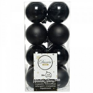 Набор пластиковых шаров Черный 4 см, 16 шт, mix (Kaemingk)