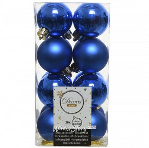 Набор пластиковых шаров Синий Королевский 4 см, 16 шт, mix (Kaemingk)