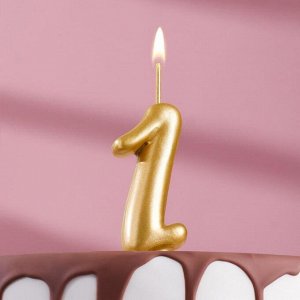 Свеча для торта цифра "Золотая" цифра "1"