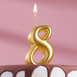 Свеча для торта цифра "Золотая" цифра "8"