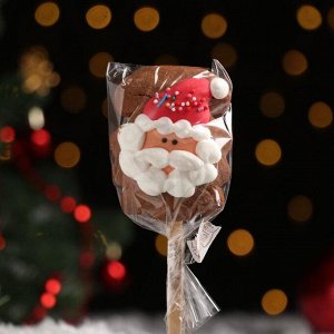 Печенье шоколадное на палочке «Зимнее», Дед Мороз, 30 г