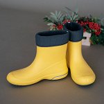 Женские сапоги Nordman Kleo из ЭВА с флисовым утеплителем желтые с серым