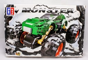 Конструктор - машина " Monster " 2в1 зелёная 114 деталей