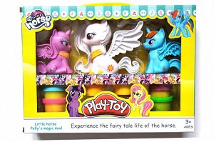 Набор теста для лепки Play-Toy с 3мя фигурками Пони
