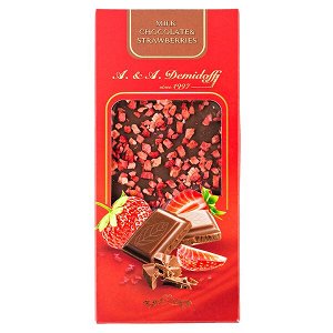 шоколад A&A Demidoff Молочный с клубникой 80 г 1/10