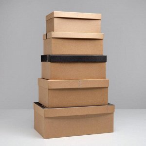 Набор подарочных крафтовых коробок 5 в 1 «Для тебя», 32,5 х 20 х 12,5 - 22 х 14 х 8,5 см