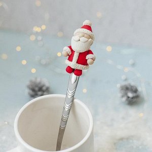 Ложка для декора полимерной глиной «Дед Мороз с подарком»