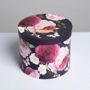 Коробка подарочная круглая «Цветы», 14 ? 16 см